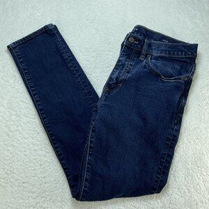 J Crew Jeans Mens Sz 32 Blue Flex Stretch Mid Rise Skinny Leg Dark Wash 31x29